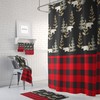 Rustic Woodland Shower Curtain with Lumberjack Plaid Bath Set