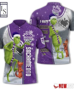 Sacramento Kings Grinch Steals Christmas with Polo Collar Polo Shirt