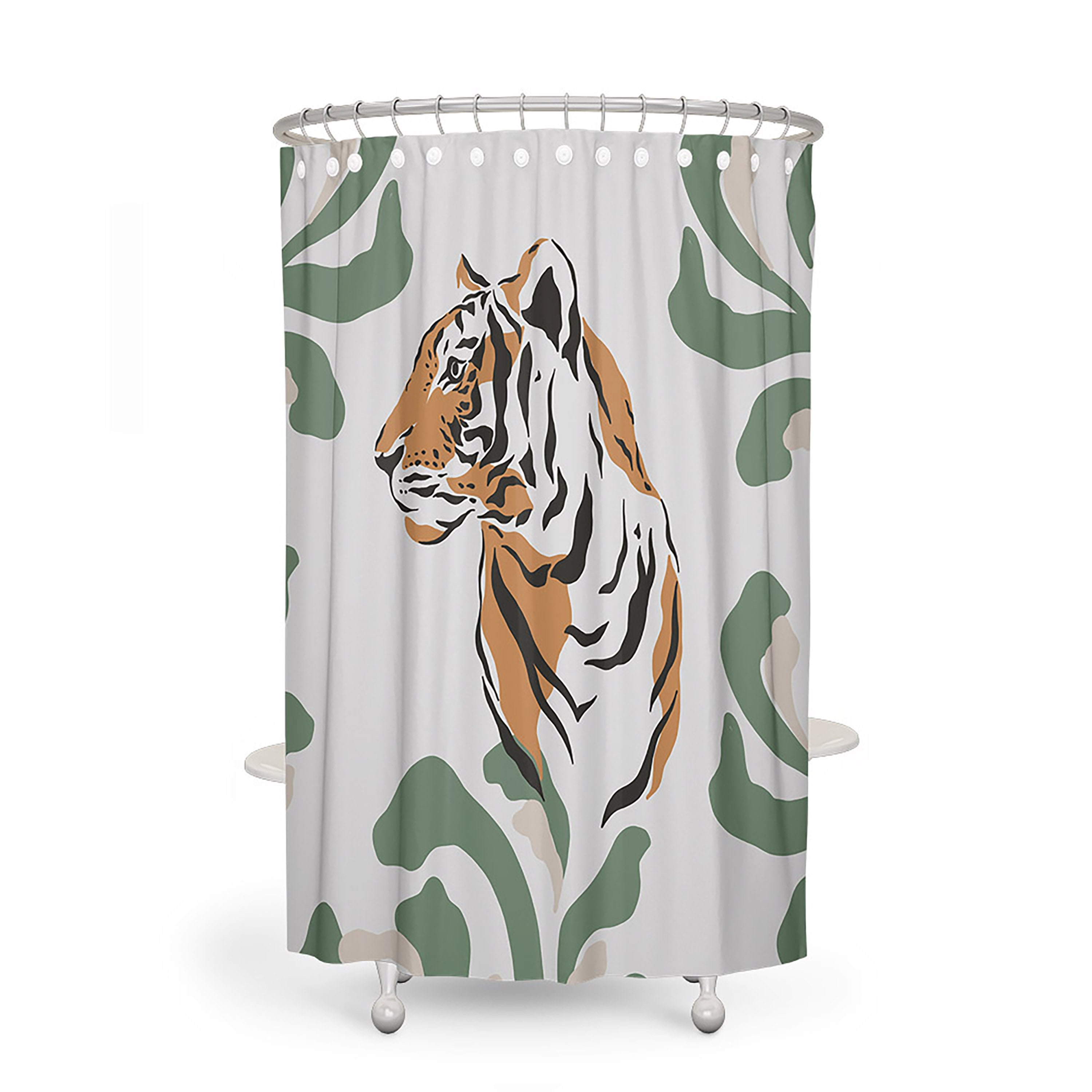 Safari Zebra Stripe Shower Curtain with Coordinating Bath Mat and Towels - Image 2