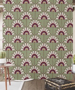 Sage Floral Shower Curtain - Natural Bath Curtain with Optional Towels and Mat for Relaxing Bathroom Decor