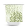 Sage Green Flower Shower Curtain, Unique Bath Curtain for Decorative Sage Bathroom with Girls Bathroom Decor