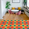 Sage Green Swirly Retro Aesthetic Rug with Non-Slip Floor Mat for Soft Living Room or Bedroom