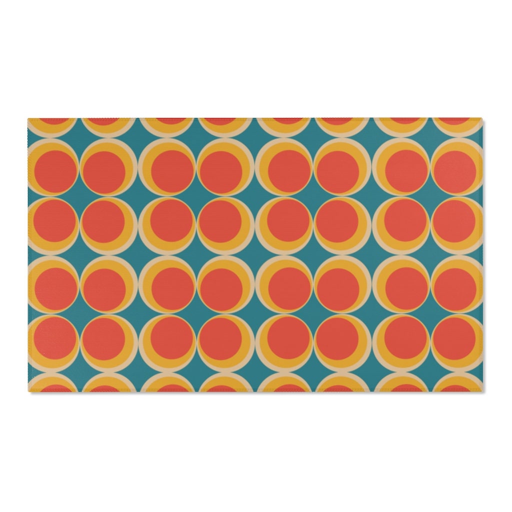 Sage Green Swirly Retro Aesthetic Rug with Non-Slip Floor Mat for Soft Living Room or Bedroom - Image 4