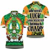 Saint Patricks Day Alien Who Need Luck When You Got Too Much Charm 3D All Over Print Polo Shirt