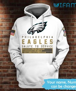 Salute To Service Philadelphia Eagles Custom Name 3D Hoodie with Custom Print