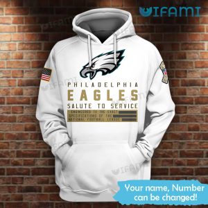 Salute To Service Philadelphia Eagles Custom Name 3D Hoodie with Custom Print - Image 2