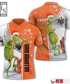 Sam Houston State Bearkats Grinch Steals Christmas with 3D Polo Shirt Blender