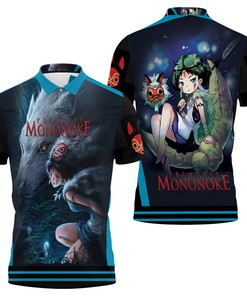 San And Moro-no-kimi Teamwork Princess Mononoke 3D All Over Print Polo Shirt with Personalized Polo T-shirt