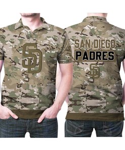 San Diego Padres Camouflage Veteran Us Flag All Over Print Polo Shirt with 3D T-Shirt Ideas