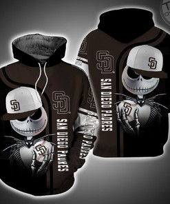 San Diego Padres and Jack Skellington 3D Hoodie in All Over Print