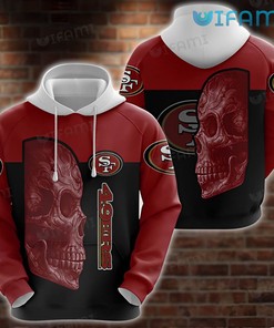San Francisco 49ers Calavera Skull All Over Print Hoodie