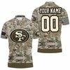 San Francisco 49ers Camouflage Veteran 3D All Over Print Polo Shirt with Personalized Polo T-shirt and Quotes