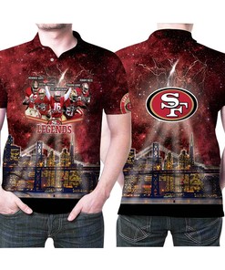 San Francisco 49ers City Night Light Galaxy Signed 3D All Over Print Polo Shirt with Personalized Polo T-shirt