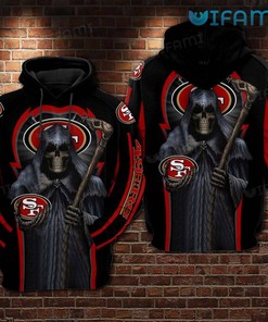 San Francisco 49ers Death All Over Print Hoodie with Holding Logo