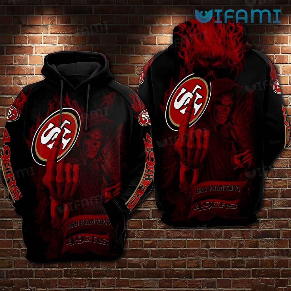 San Francisco 49ers Death Playing All Over Print Hoodie with Logo