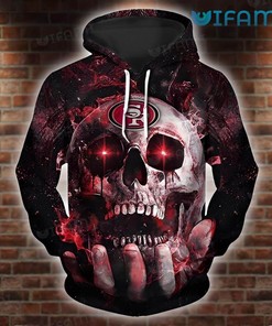 San Francisco 49ers Hand Holding Skull All Over Print 3D Hoodie