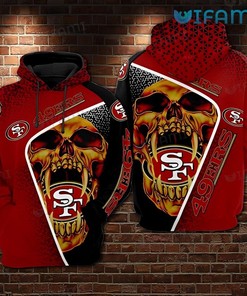 San Francisco 49ers Holding Logo All Over Print Hoodie with Skull