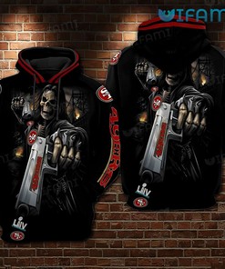 San Francisco 49ers Hoodie 3D All-Over Print Black Skull Gun Gift