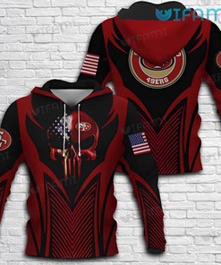 San Francisco 49ers Hoodie 3D All-Over Print Punisher Skull USA Flag Gift