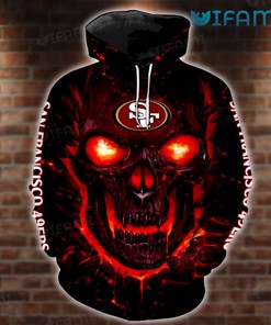 San Francisco 49ers Hoodie 3D All-Over Print Red Fire Skull Gift