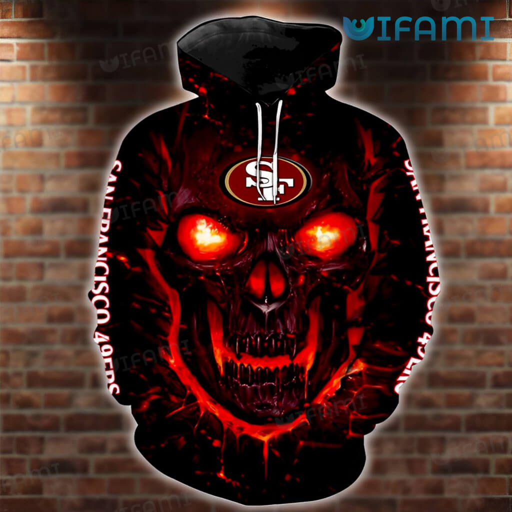San Francisco 49ers Hoodie 3D All-Over Print Red Fire Skull Gift
