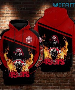 San Francisco 49ers Hoodie 3D All-Over Print Skull Fire Logo Gift