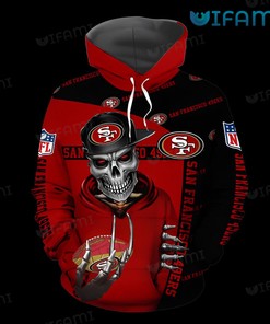 San Francisco 49ers King Skull Eagle All Over Print Hoodies