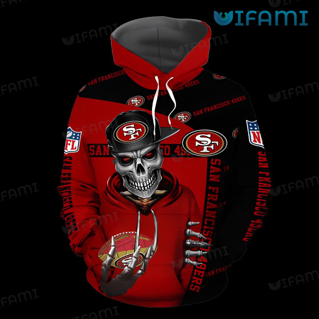 San Francisco 49ers King Skull Eagle All Over Print Hoodies