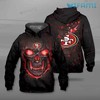 San Francisco 49ers Logo All Over Print Hoodie with Skull
