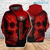 San Francisco 49ers Red Skull All Over Print Hoodie