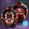 San Francisco 49ers Skull All Over Print Hoodie with Custom Name