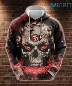 San Francisco 49ers Smokey Skull All Over Print Hoodie 3D