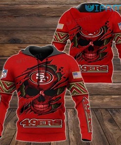 San Francisco 49ers Tearing Skull All Over Print 3D Hoodie