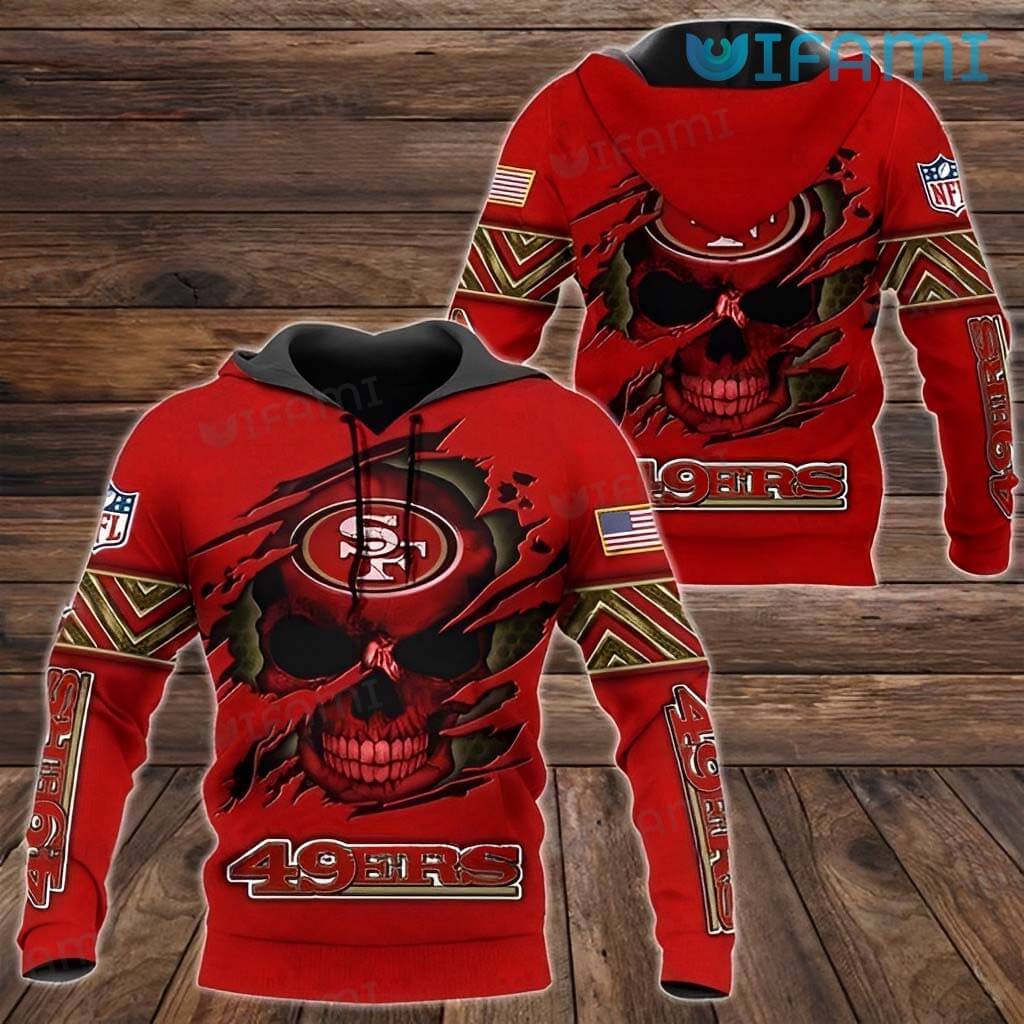 San Francisco 49ers Tearing Skull All Over Print 3D Hoodie