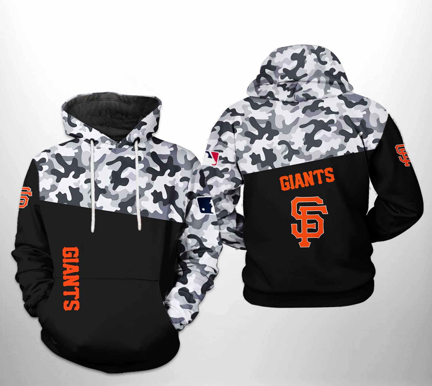 San Francisco Giants All Over Print Camo Veteran 3D Hoodie