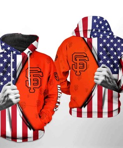 San Francisco Giants All Over Print US Flag 3D Hoodie
