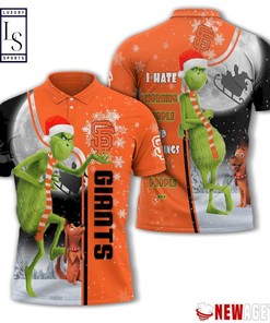 San Francisco Giants Grinch Steals Christmas with All Over Print Polo Shirt