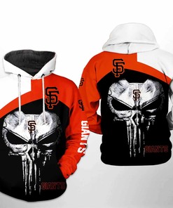 San Francisco Giants MLB Punisher Skull 3D Hoodie
