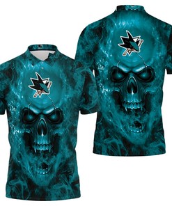 San Jose Sharks Nhl Fans Skull 3D All Over Print Polo Shirt is a stylish way to support the team