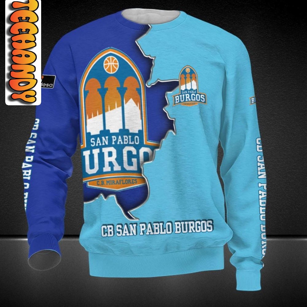 San Pablo Burgos All Over Print 3D Hoodie with Team Logo - Image 2