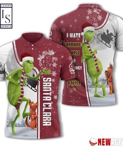 Santa Clara Broncos Grinch Steals Christmas with Athleisure Polo Shirt