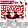 Santa Claus Christmas Illusion Area Rug - 3D Fluffy Anti-Skid Square Floor Mat - Xmas Festival Party Home Decor
