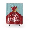 Santa Claus is coming to town with this Merry Christmas Santa Claus Shower Curtain