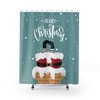 Santa Claus is coming to town with this Merry Christmas Shower Curtain