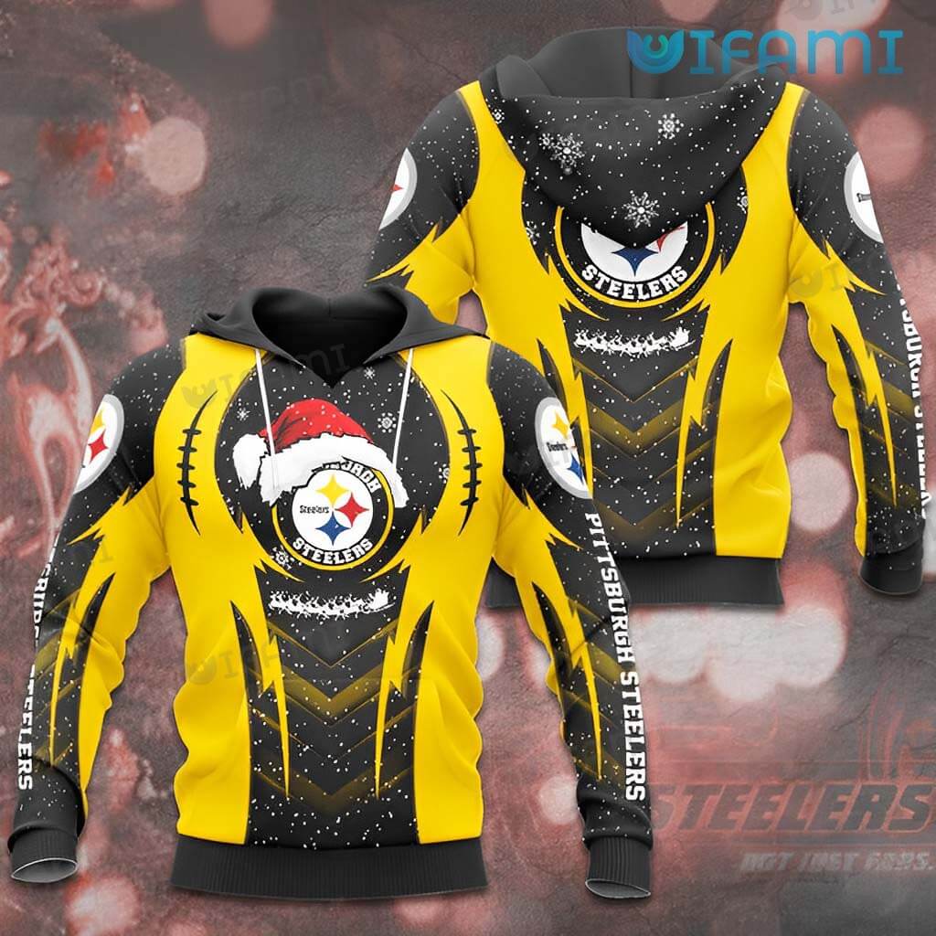 Santa Hat Snow Logo - Steelers All Over Print Hoodie