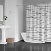 Scandinavian Abstract Shower Curtain Neutral Line Art Print Design Bath Curtain for Modern Neutral Bathroom Decor