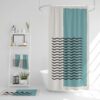 Scandinavian Bathroom Decor with Boho Shower Curtain, Bath Mat, Spa Wrap, and Towels