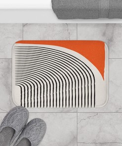 Scandinavian Waffle Weave Shower Curtain with Bath Mat, Spa Wrap, Perfect for a Modern Boho Bathroom Decor.