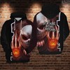 Scary Jack Skellington Black 3D Hoodie with Unique All Over Print Design
