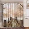 Scenic Morning River Shower Curtain, Landscape Fall Autumn Bath Curtain, Housewarming Gift Idea